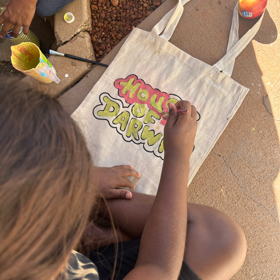 Mural painting with Tangentyere Youth